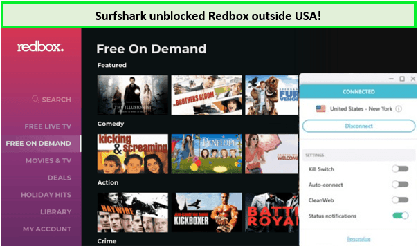 Redbox-bypassed-with-surfshark-in-Germany