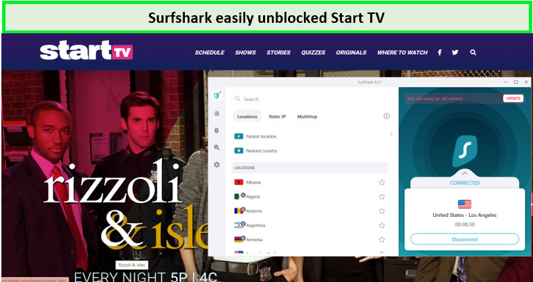 SurfsharkVPN-successfully-unblocked-Start-TV-in-Australia