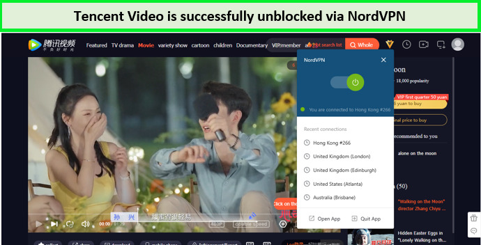 tencent-tv-unblocked-via-NordVPN-in-australia
