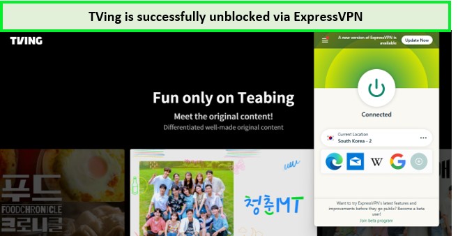 tving-via-expressvpn in-South Korea