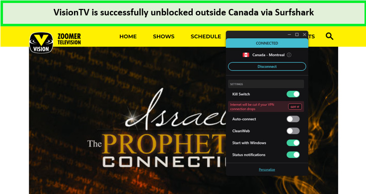 visiontv-unblocked-via-Surfshark-outside-Canada