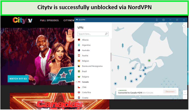 Citytv-is-successfully-unblocked-via-NordVPN