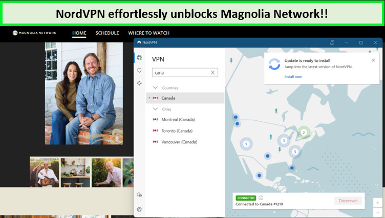 Screenshot-of-magnolia-network-unblocked-with-nordvpn-outside-canada