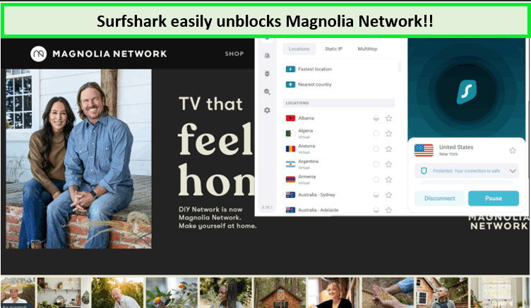 Screenshot-of-magnolia-network-unblocked-with-surfshark