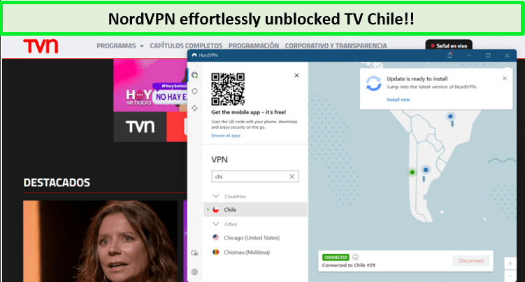 Screenshot-of-tv-chile-unblocked-with-nordvpn