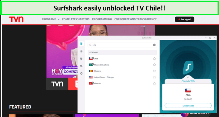 Screenshot-of-tv-chile-unblocked-with-surfshark