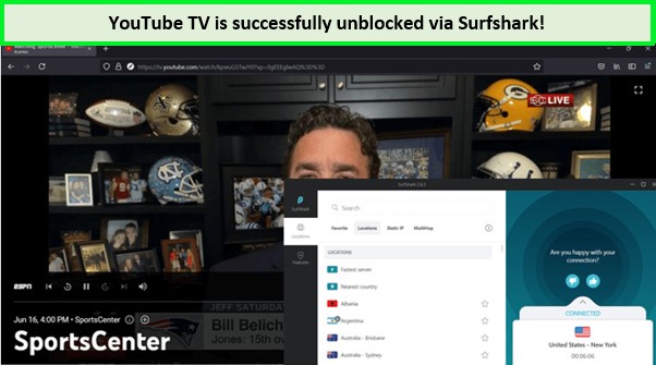Youtube-tv-unblocked-via-Surfshark