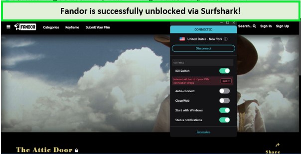 fandor-unblocked-via-Surfshark-outside-USA