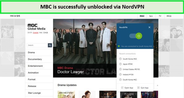mbc-unblocked-via-NordVPN-outside-South Korea