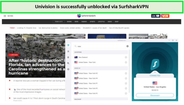 surfsharkvpn-successfully-unblocked-univision