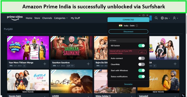 watch amazon prime india in uk with surfshark