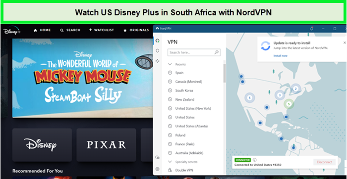 we successfully accessed US Disney Plus in South Africa via NordVPN