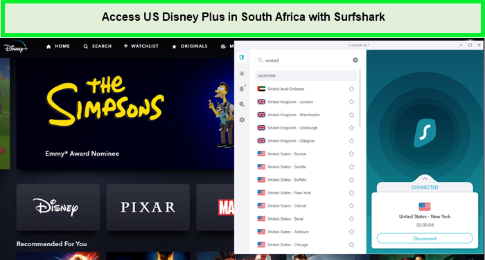 we successfully accessed US Disney Plus in South Africa via surfshark