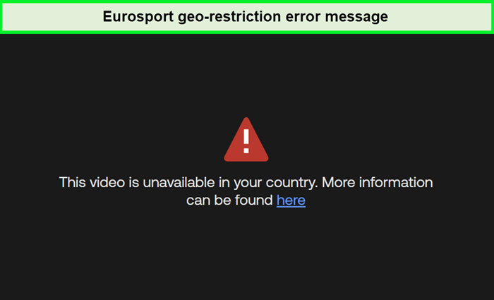 eurosport geo-restriction error in france