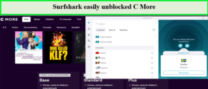 CMore-unblocked-with-surfshark-in-Germany