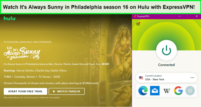 Watch-It'- Always-Sunny-in-Philadelphia-season-16-on-Hulu-with-ExpressVPN-in-Canada