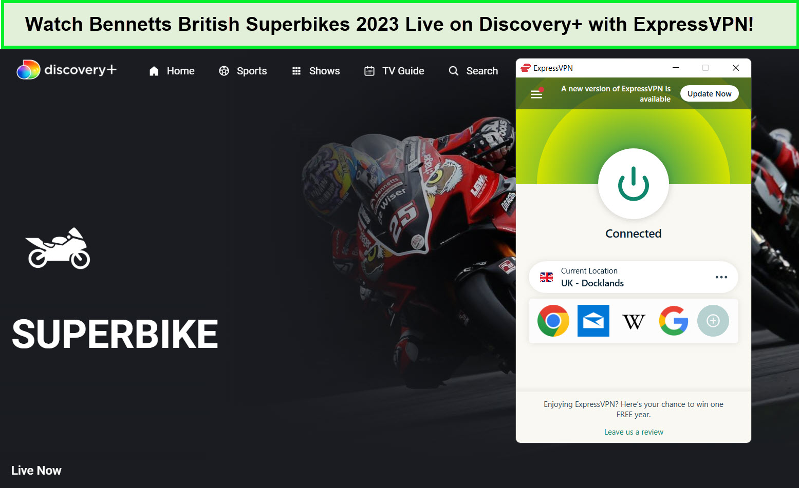 expressvpn-unblocks-bennetts-superbikes-2023-live-on-discovery-plus-in-Italy