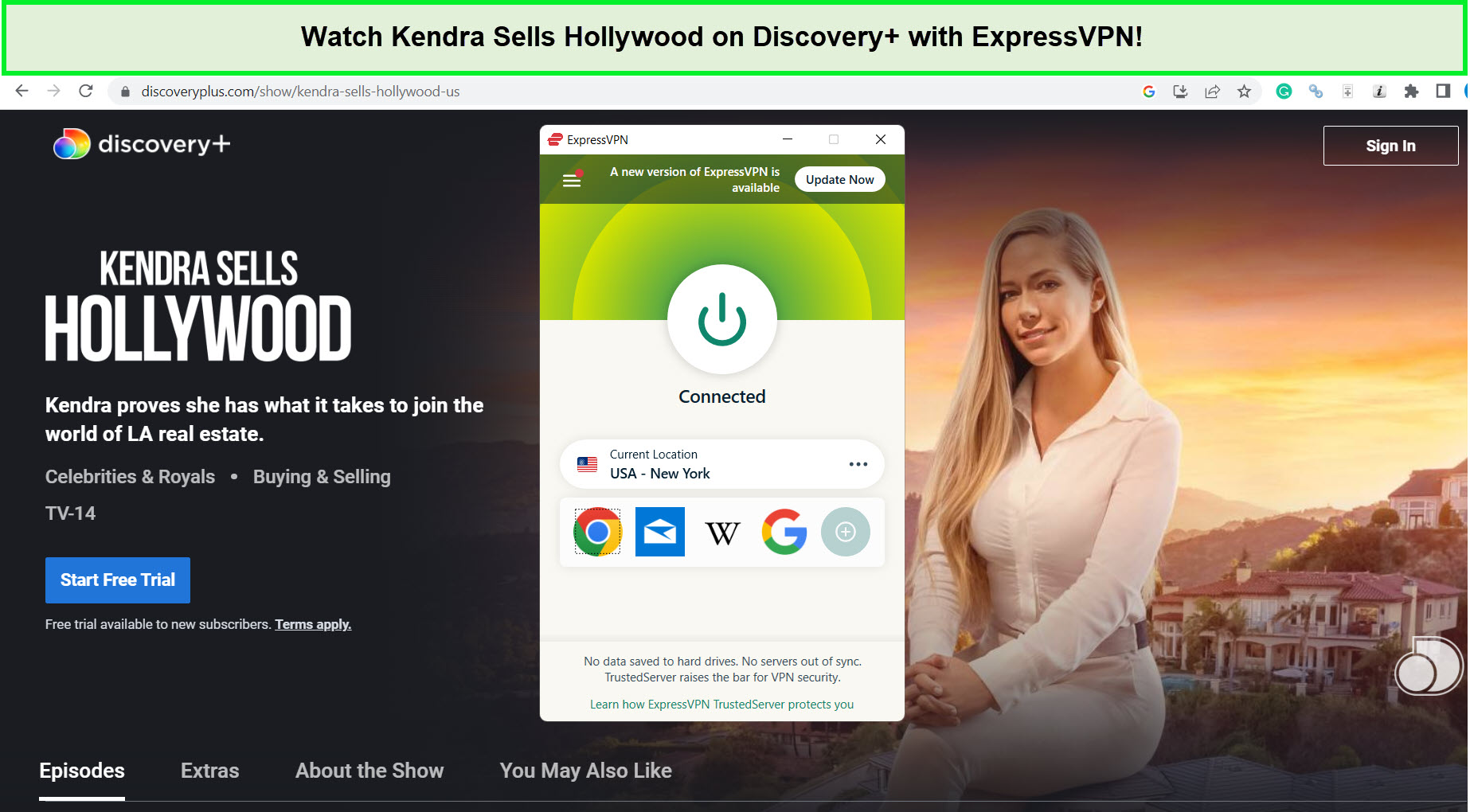 expressvpn-unblocks-kendra-sells-hollywood-on-discovery-plus-in-Singapore