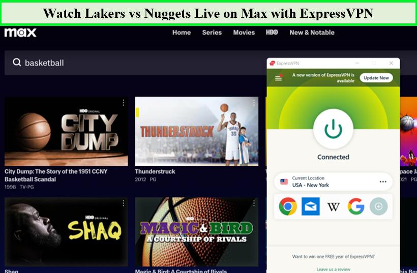 Watch Lakers vs Nuggets Live   on MAX