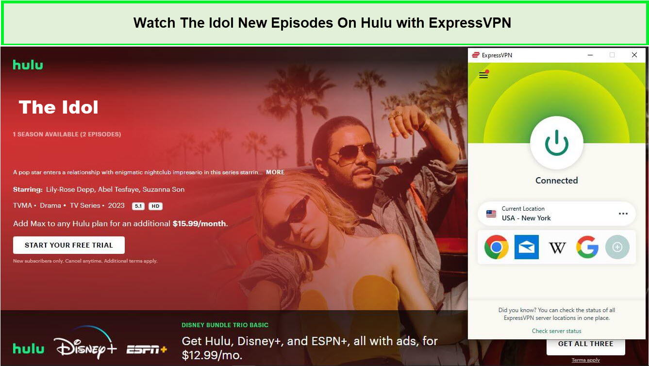 Watch-The-Idol-in-New Zealand-On-Hulu-with-ExpressVPN.