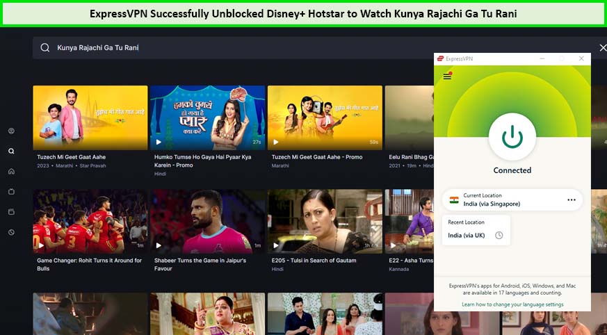 ExpressVPN-Successfully-Unblocked-Hotstar-to-Watch-Kunya-Rajachi-Ga-Tu-Rani-in-USA
