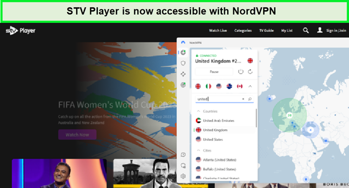 stv player accessed outside uk with nordvpn