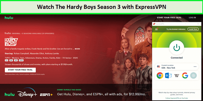 Watch-Hardy-Boys Season-3-on-hulu-with-ExpressVPN-in-Singapore