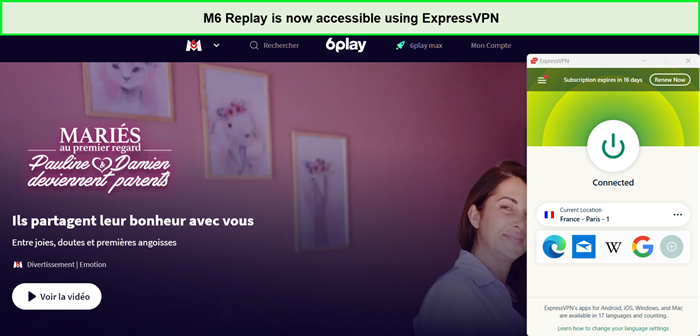 watched m6replay in usa with expressvpn