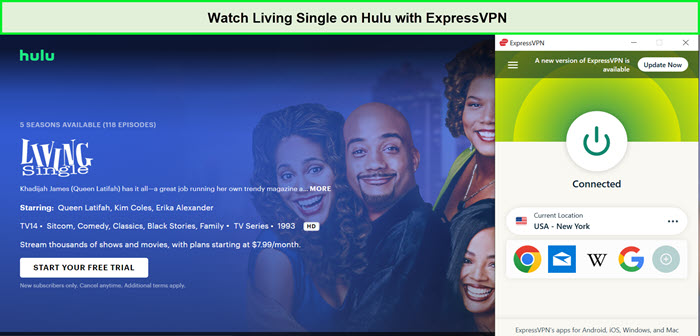 Watch-Living-Single-in-New Zealand-on-Hulu-with-ExpressVPN