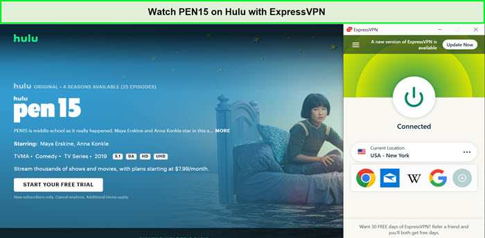 Watch-PEN15-outside-USA-on-Hulu-with-ExpressVPN