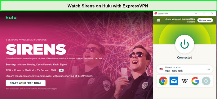 Watch-Sirens-in-New Zealand-on-Hulu-with-ExpressVPN