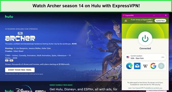 Watch-archer-season-14-outside-USA-on-Hulu-with-ExpressVPN