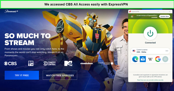 cbs all access in spain with expressvpn