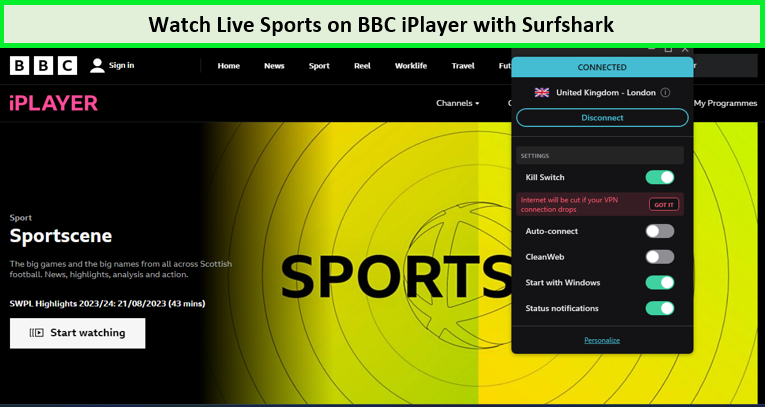 surfshark-unblocked-live sports-on-BBC-iPlayer