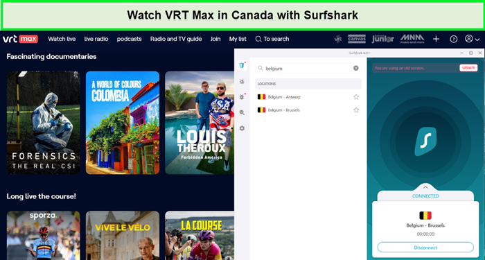 watch vrt max in canada with surfshark