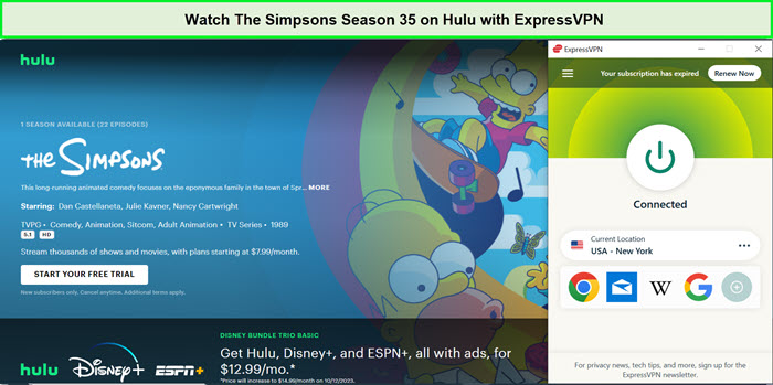 Watch-The-Simpsons-on-hulu-in-Spain-with-ExpressVPN