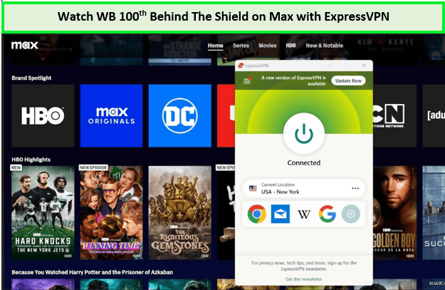 Watch-WB-100th-Behind-The-Shield-in-New Zealand-on-Max-with-ExpressVPN