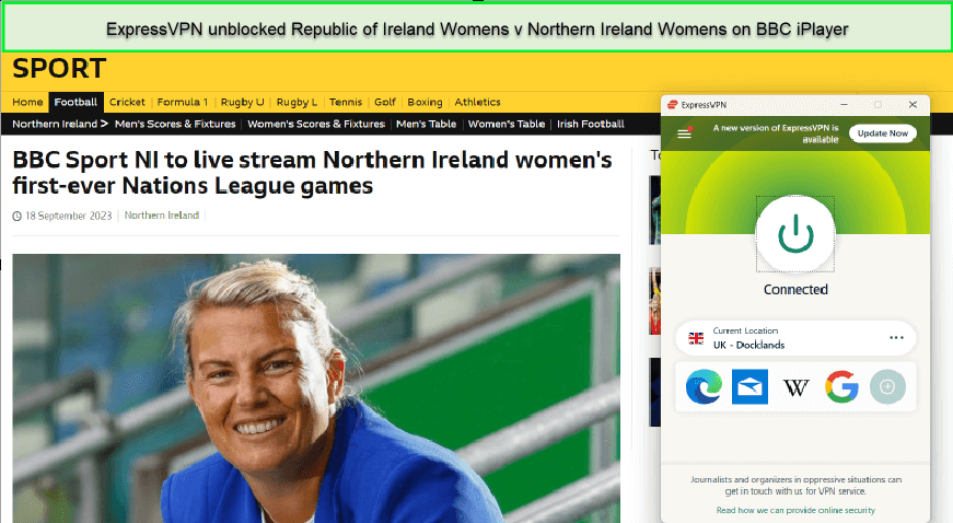 expressVPN-unblocks-republic-of-Ireland-Women-vs-Northern-Ireland-Women-in-USA-on-BBC-iPlayer