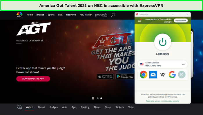 we watched America Got Talent 2023 in Canada on NBC with ExpressVPN