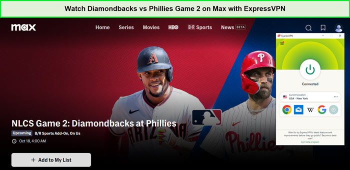 Watch-Diamondbacks-vs-Phillies-Game-2-in-South Korea-on-Max-with-ExpressVPN