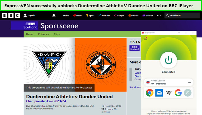 Express-VPN-Unblock-Dunfermline-Athletic-V-Dundee-United-in-Australia-on-BBC-iPlayer