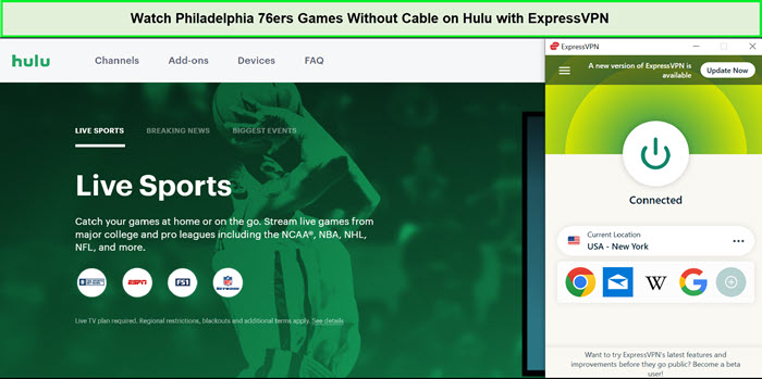Watch-Philadelphia-76ers-Games-without-cable-outside-on-Hulu-with-ExpressVPN