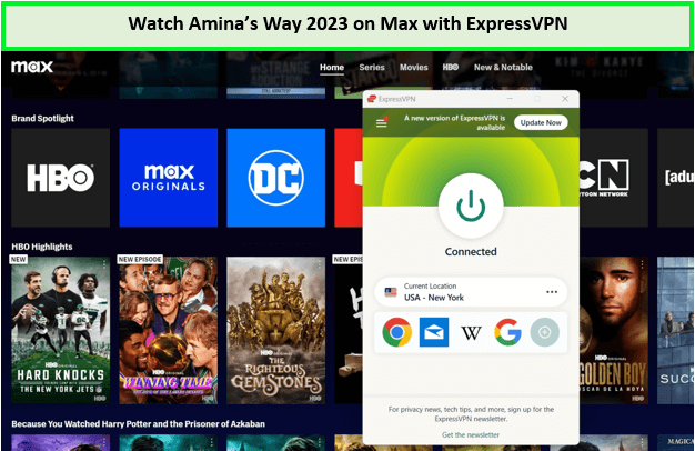 Watch-Aminas-Way-2023-outside-USA-on-Max-with-ExpressVPN