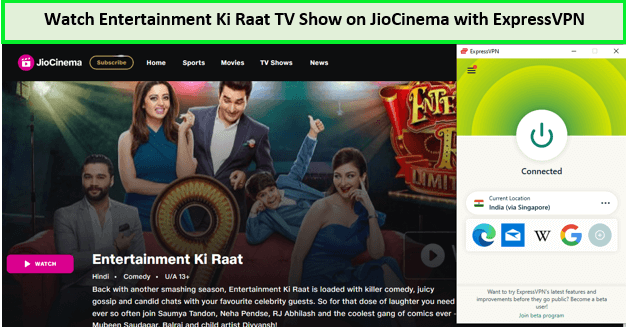 Watch-Entertainment-Ki-Raat-TV-Show-in-UAE-on-JioCinema-with-ExpressVPN