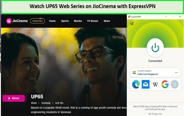 Watch-UP65-Web-Series-outside-India-on-JioCinema-with-ExpressVPN
