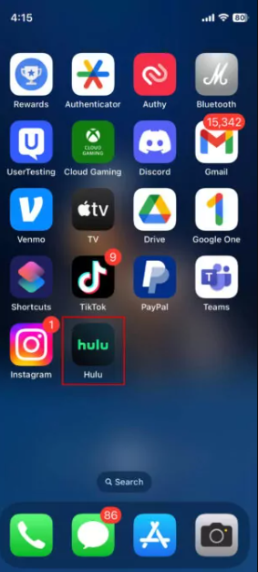 delete-hulu-app-on-ios-step-1