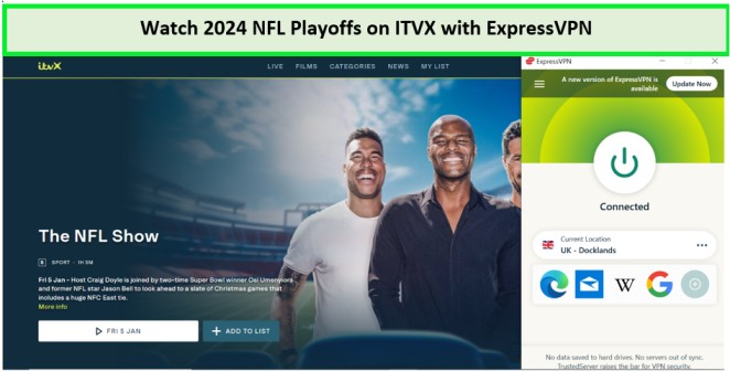 Watch-2024-NFL-Play Offs-Outside-UK-on-ITVX-with-ExpressVPN