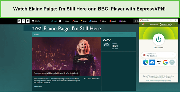 Watch-Elaine-Paige-Im-Still-Here-in-Netherlands-on-BBC-iPlayer-with-ExpressVPN