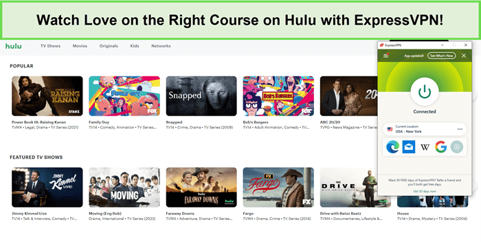 Watch-Love-on-the-Right-Course-outside-USA-on-Hulu-with-ExpressVPN