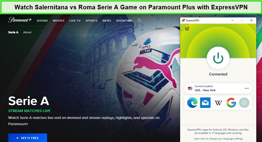 Watch Salernitana vs Roma Serie A Game in Canada